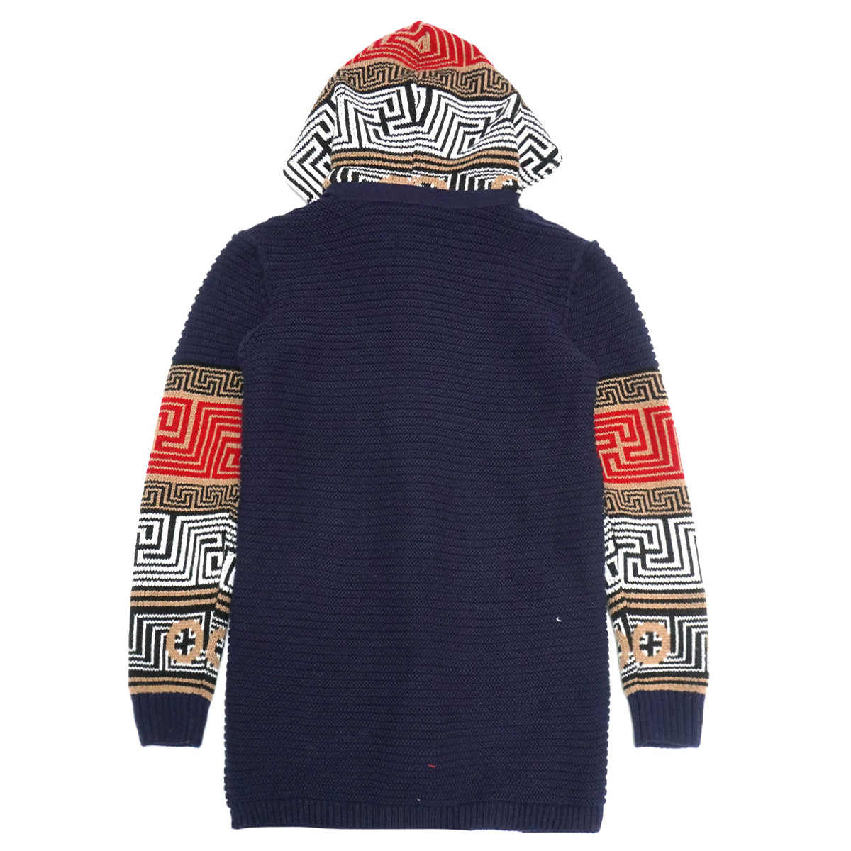 Makobi Aldo Long Sweater in Navy, product photo, alternate angle
