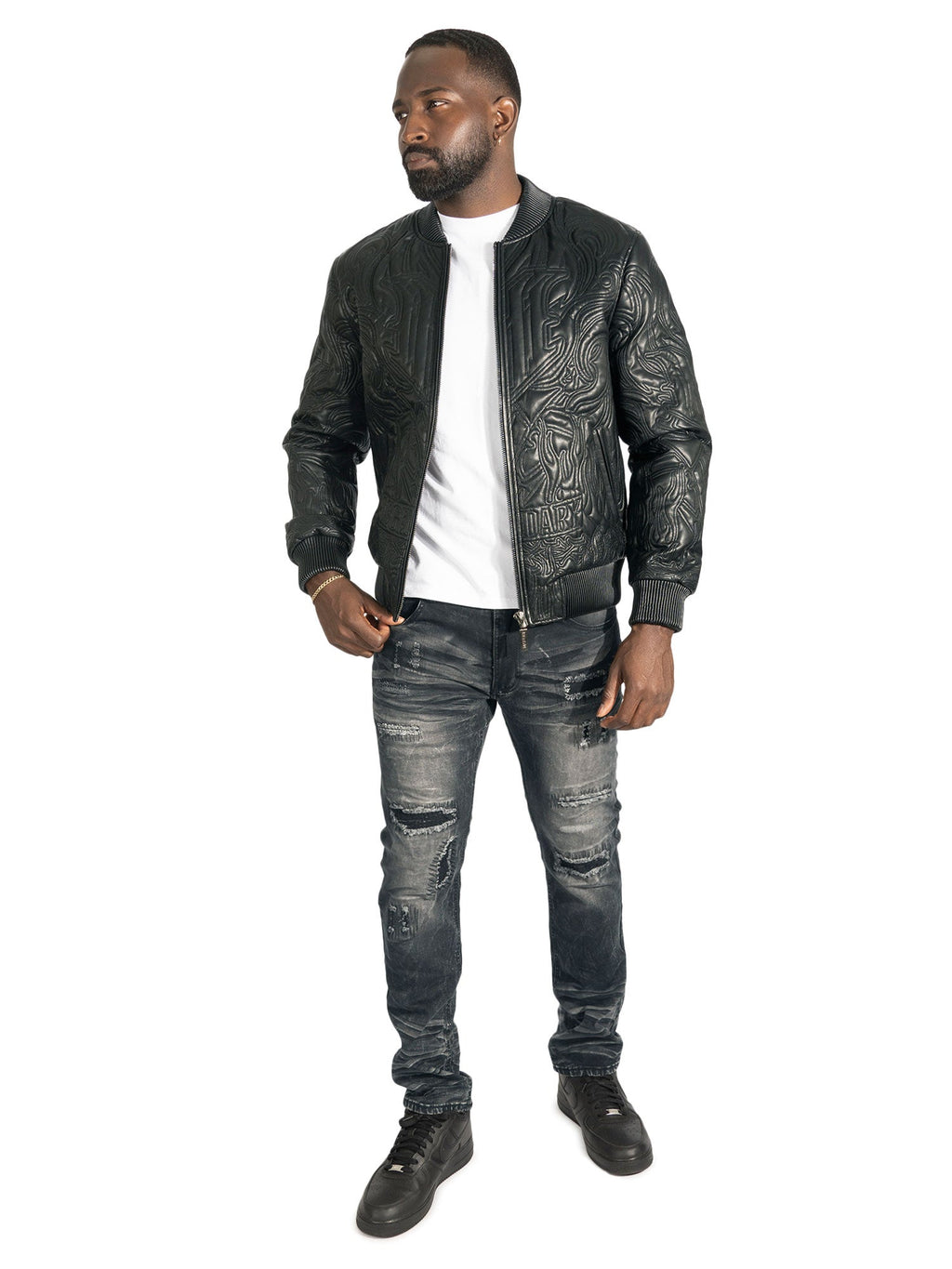 Jacket| M4108 Bianco Bomber Jacket - Black
