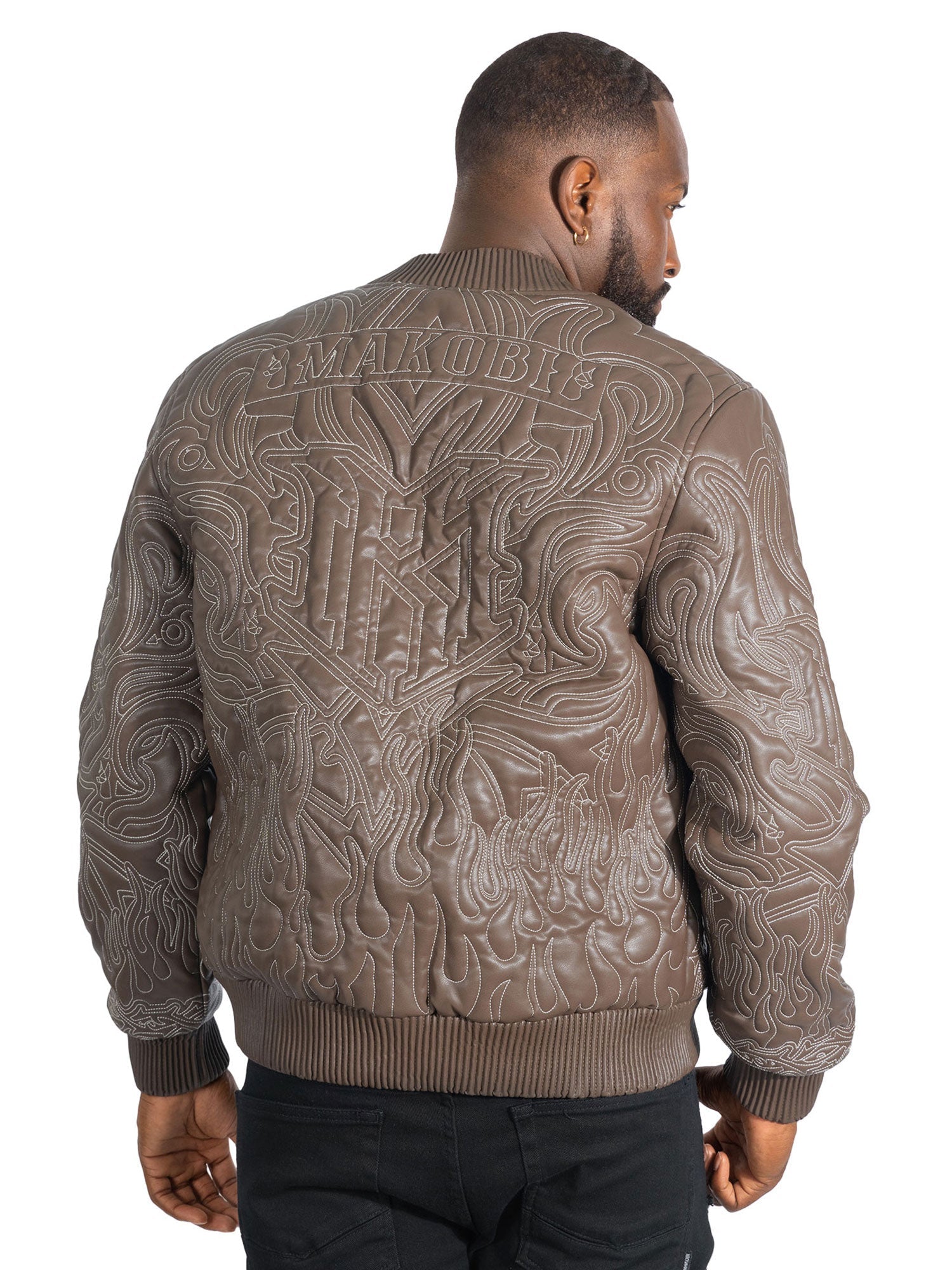 Jacket| M4108 Bianco Bomber Jacket - Brown