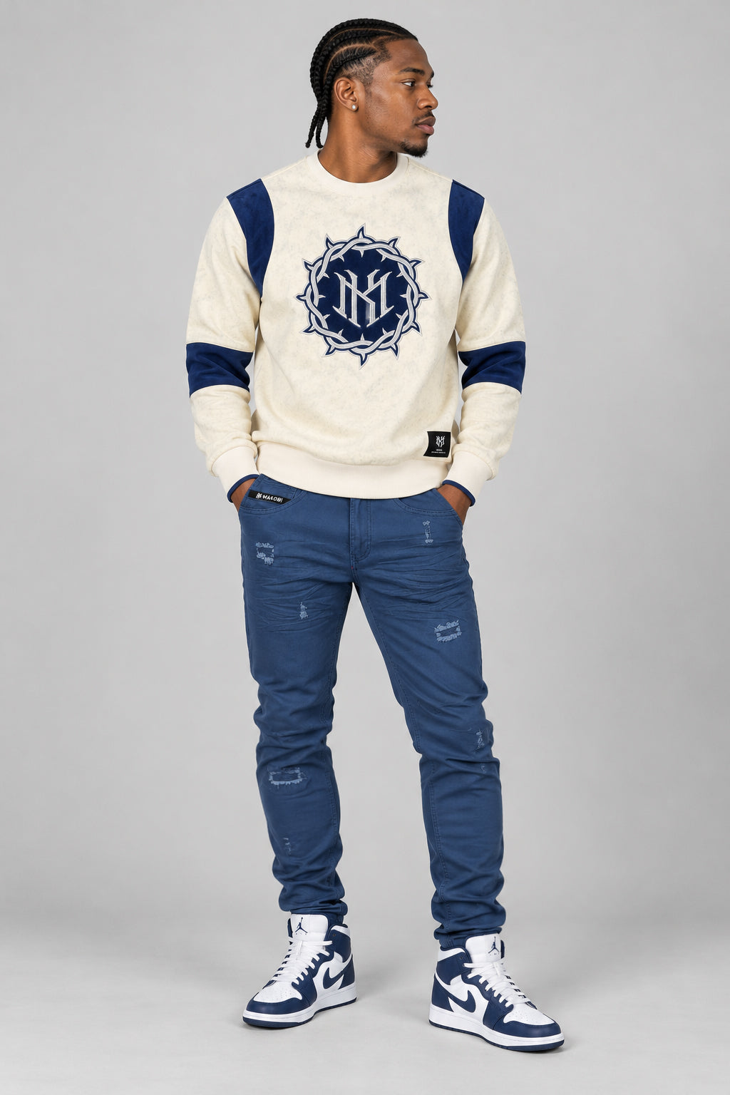 M1609 Mancini Twill Jeans - Midnight Blue