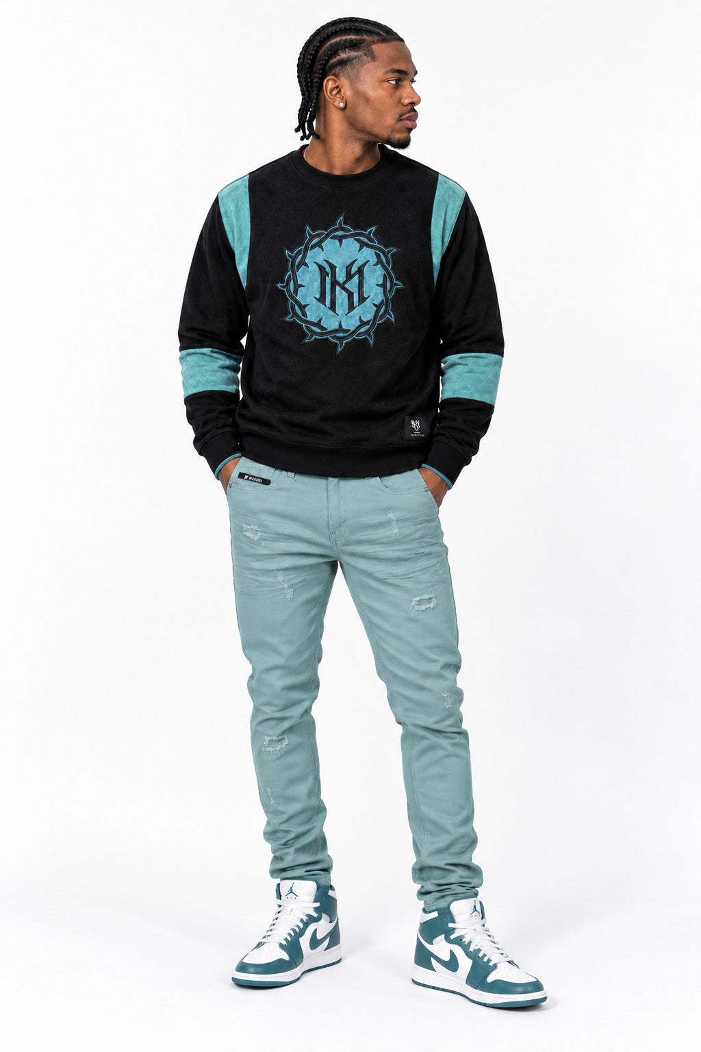 M1609 Mancini Twill Jeans - Teal