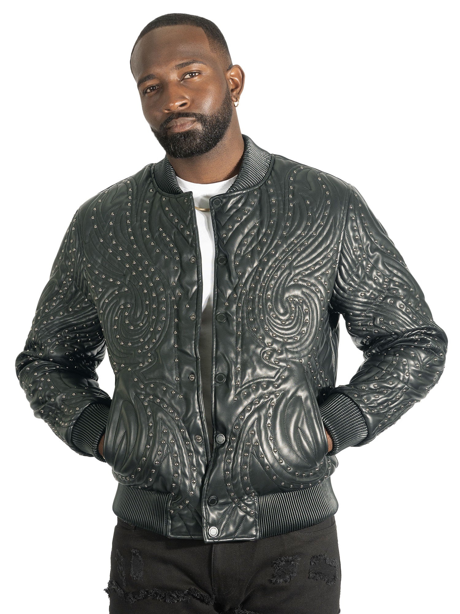 Jacket| M4208 Lorenzo Vegan Leather Jacket- Black