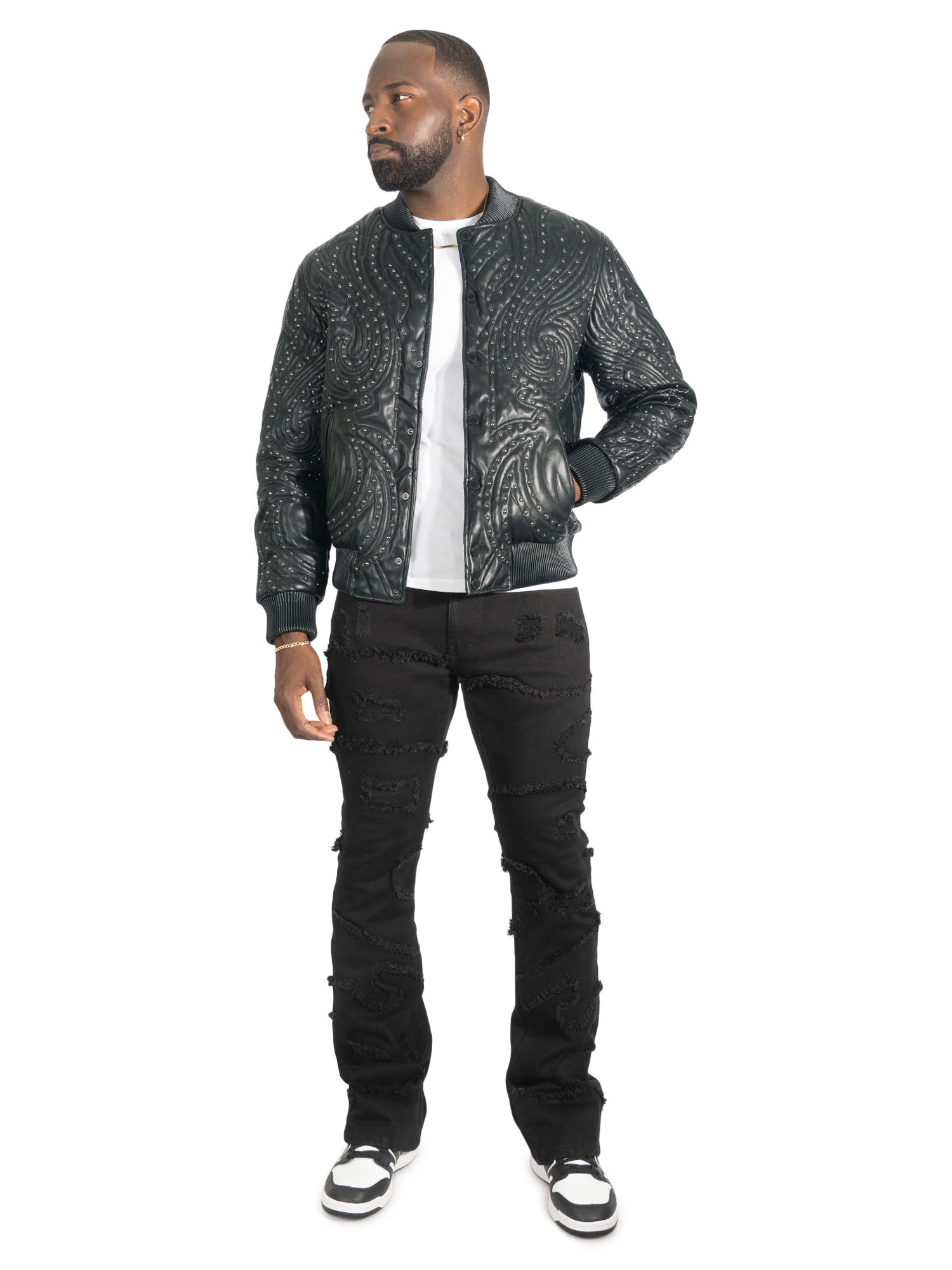 Jacket| M4208 Lorenzo Vegan Leather Jacket- Black
