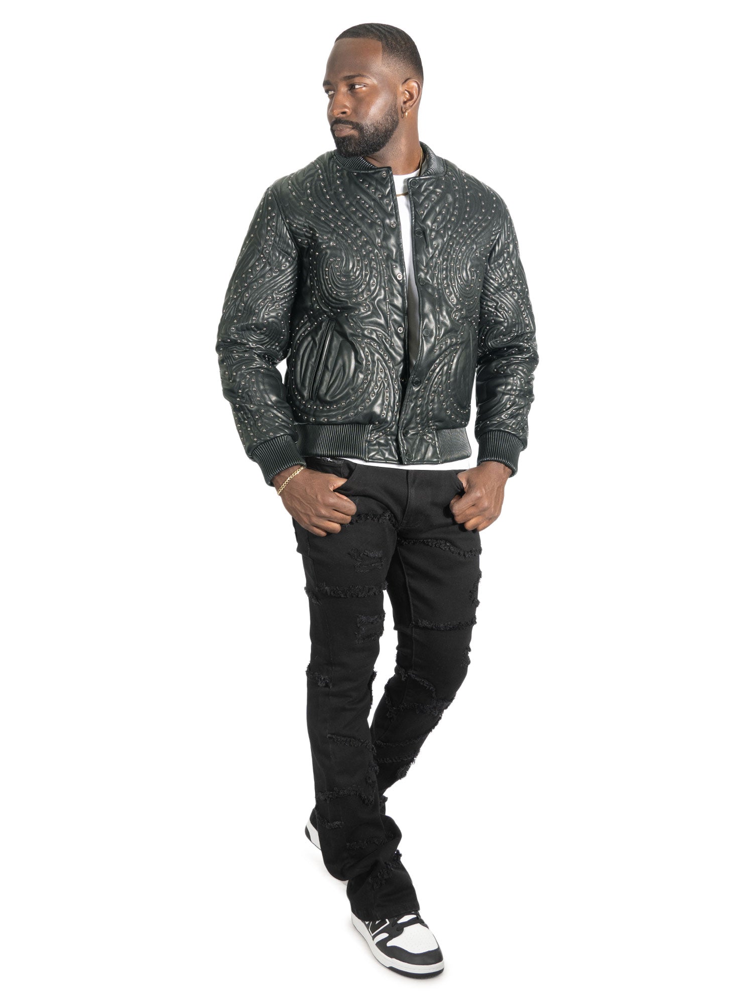 Jacket| M4208 Lorenzo Vegan Leather Jacket- Black