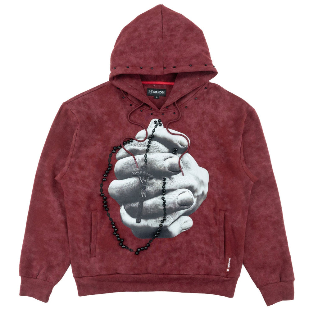 Fleece Hoodie | M4225 Rosario pull Over - Bugundy