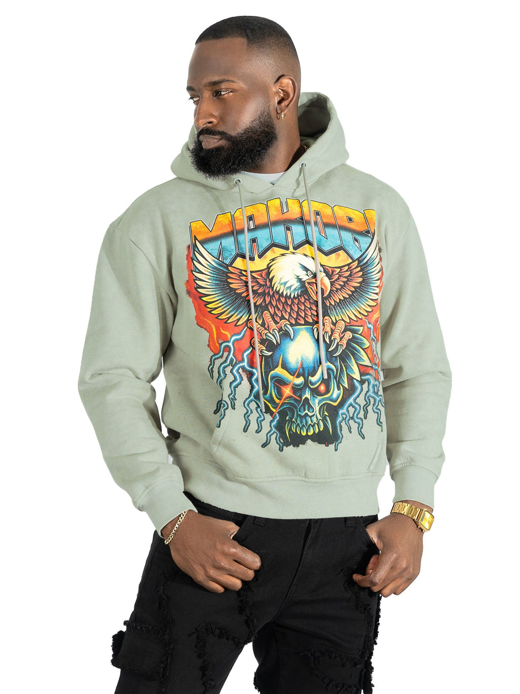 Fleece Hoodie | M4262 Atos Pull Over - Gray