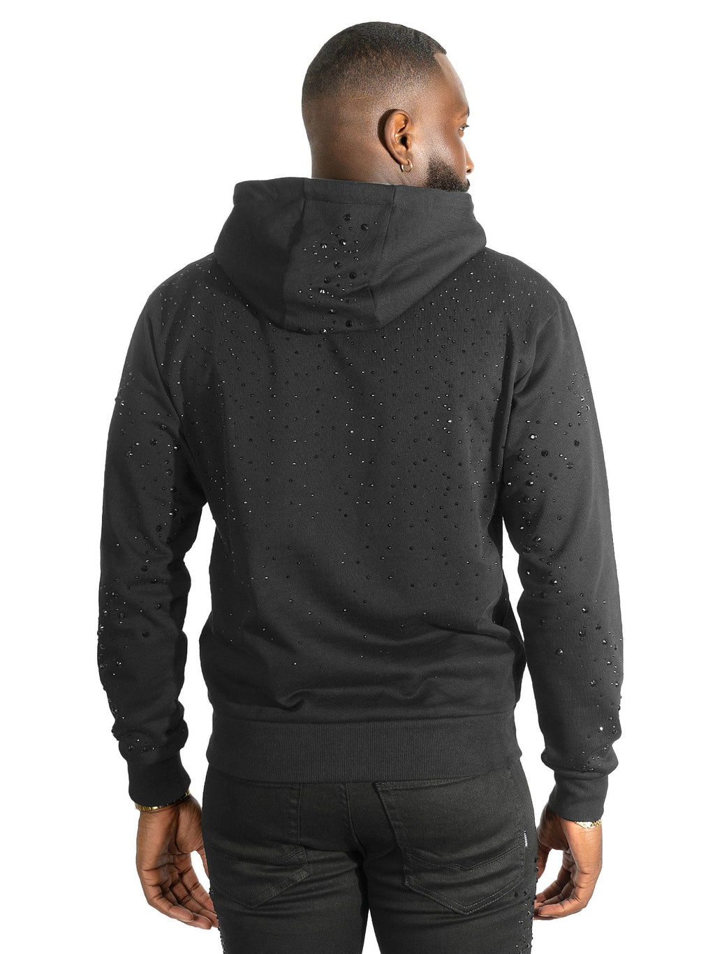 Fleece Hoodie | M4343  Romani Pull Over - Black
