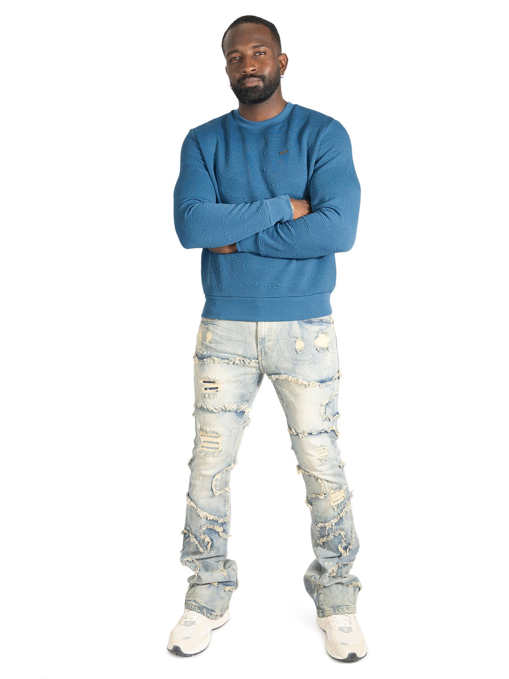 Sweatshirt | M4412 Bianco Crewneck - Blue