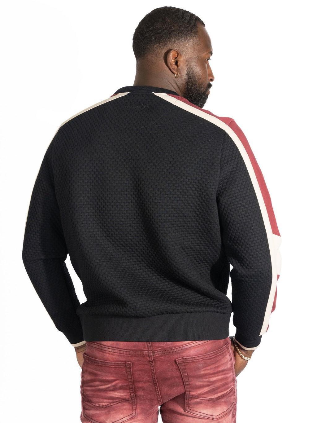 Sweatshirt | M4555 Lorenzo Jacquard Crewneck - Black
