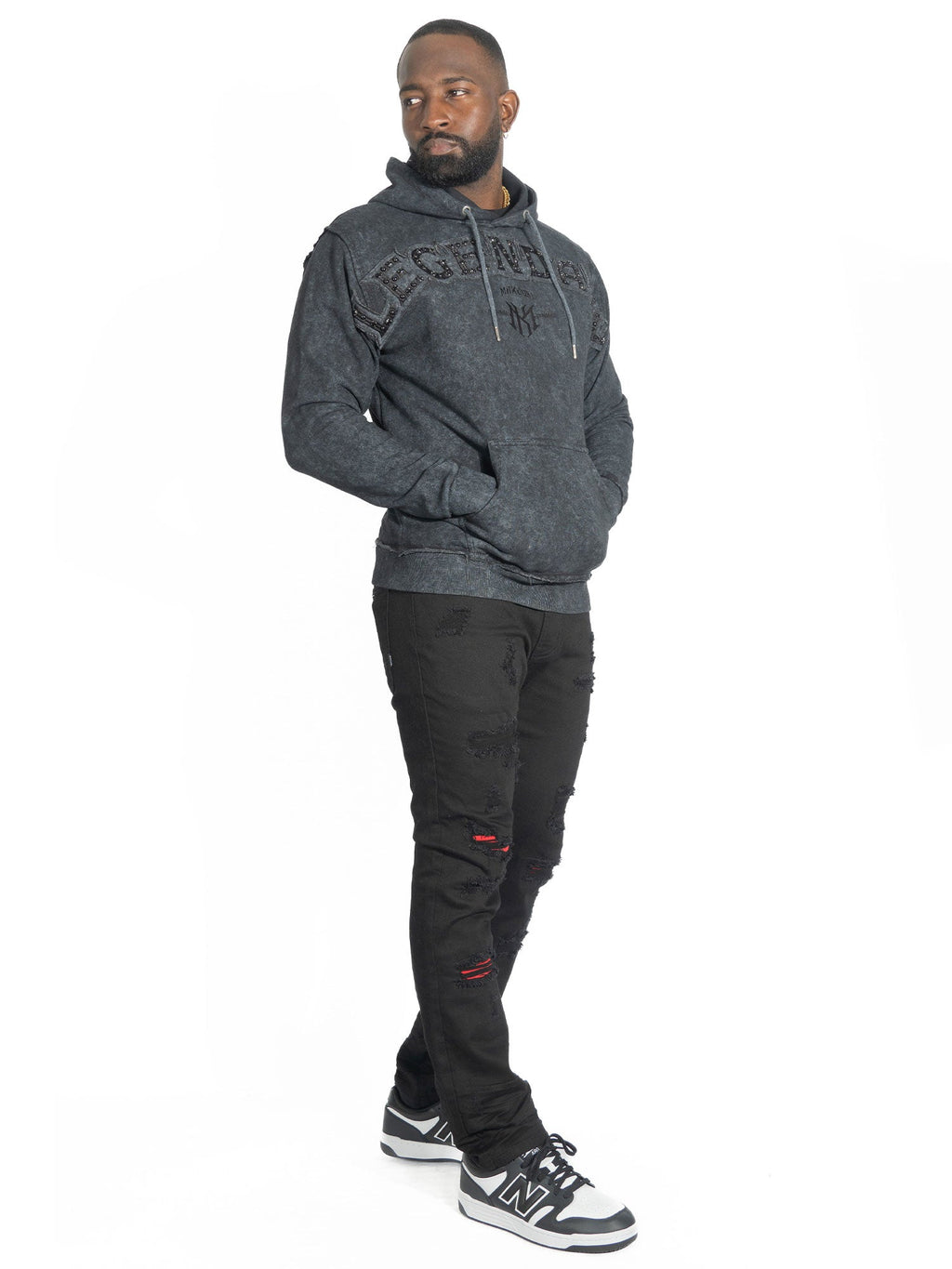 Fleece Hoodie | M4557 Sartoni Pull Over - Black