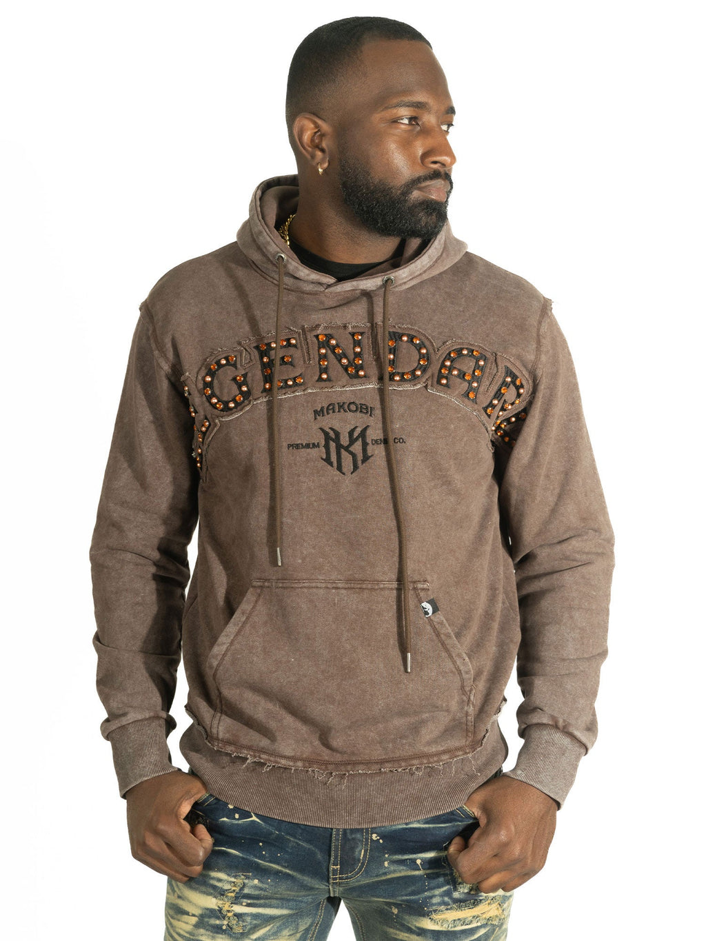 Fleece Hoodie | M4557 Sartoni Pull Over- Brown