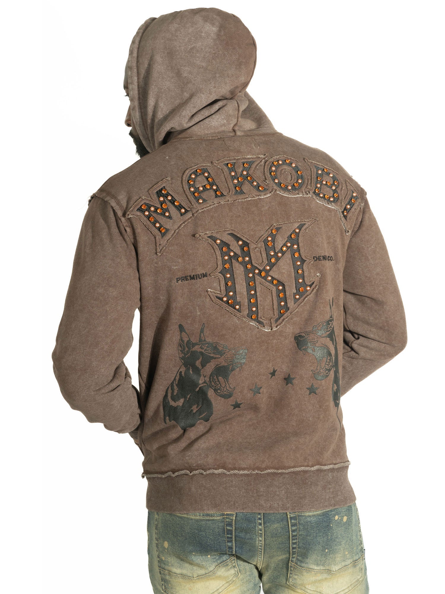 Fleece Hoodie | M4557 Sartoni Pull Over- Brown