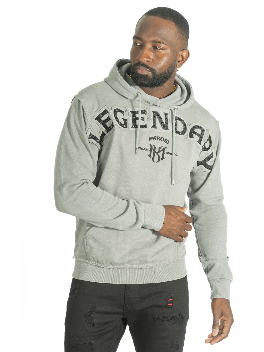 Fleece Hoodie | M4557 Sartoni Pull Over - Gray