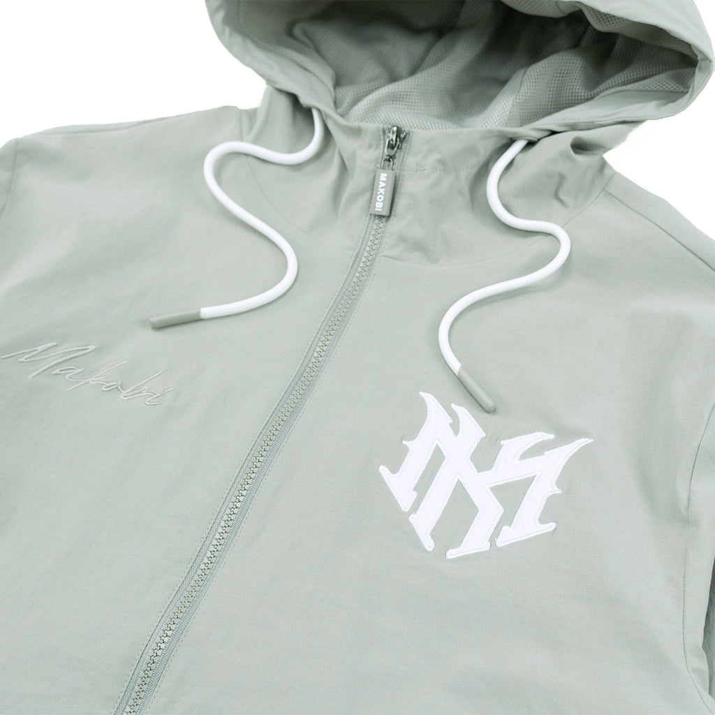Nylon Hoodie | M4634 Adorni Zip Up- Gray