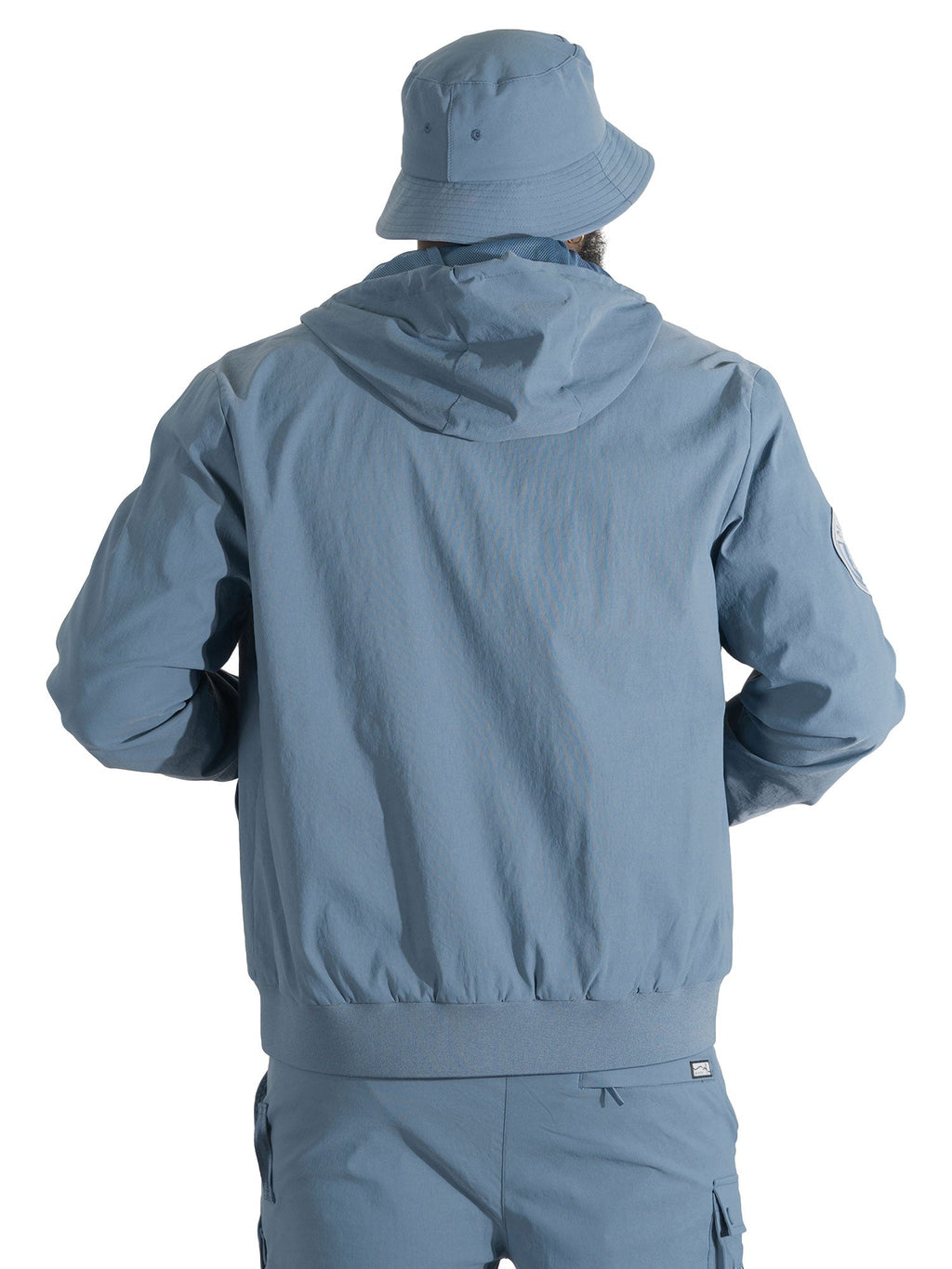 Nylon Hoodie | M4634 Adorni Zip Up- Midnight Blue