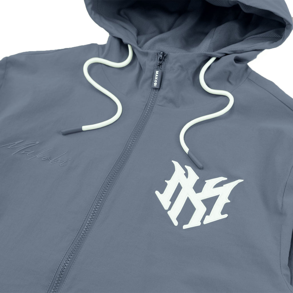 Nylon Hoodie | M4634 Adorni Zip Up- Midnight Blue