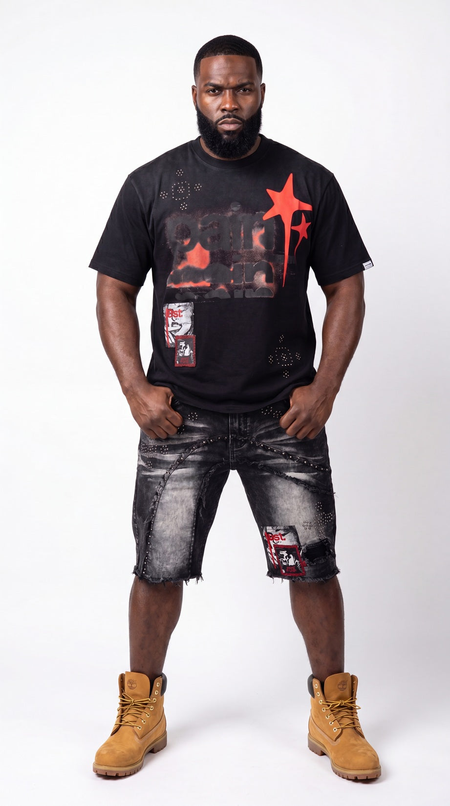 M671 Dolore Pain Denim Shorts - Black Wash (NOT SOLD SEPARATELY - Add M471 to your Cart)