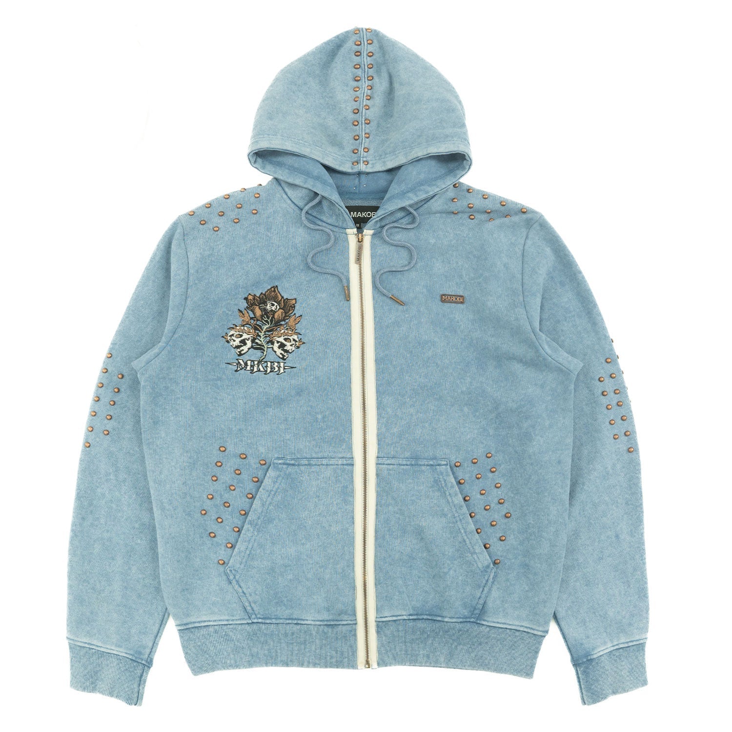 Fleece Hoodie | M5345 Bianco Zip Up - Blue