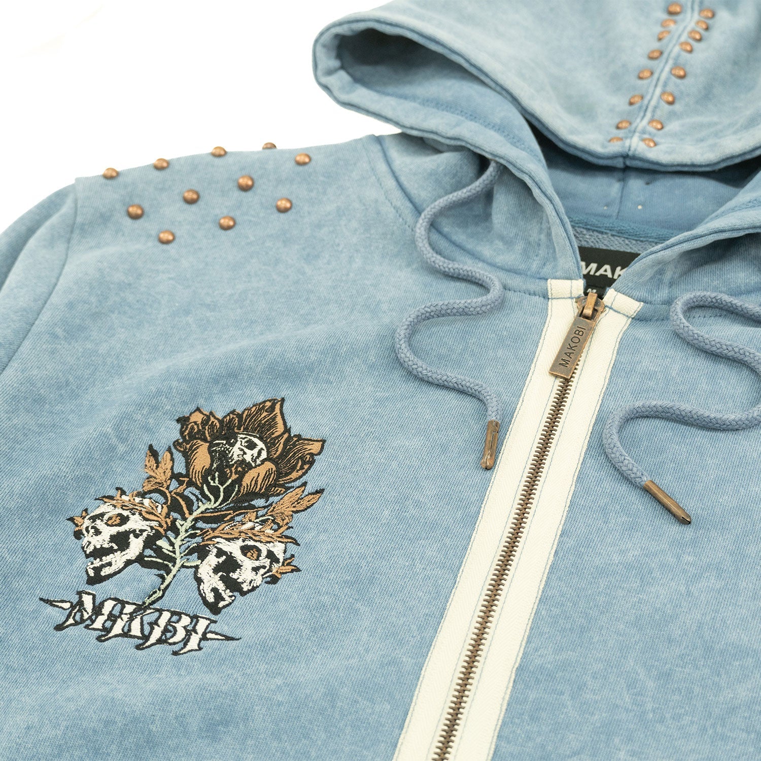 Fleece Hoodie | M5345 Bianco Zip Up - Blue