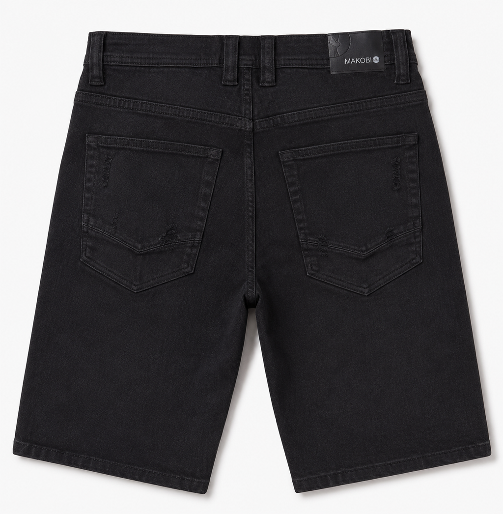 M613 Pastoni Denim Shorts - Jet Black