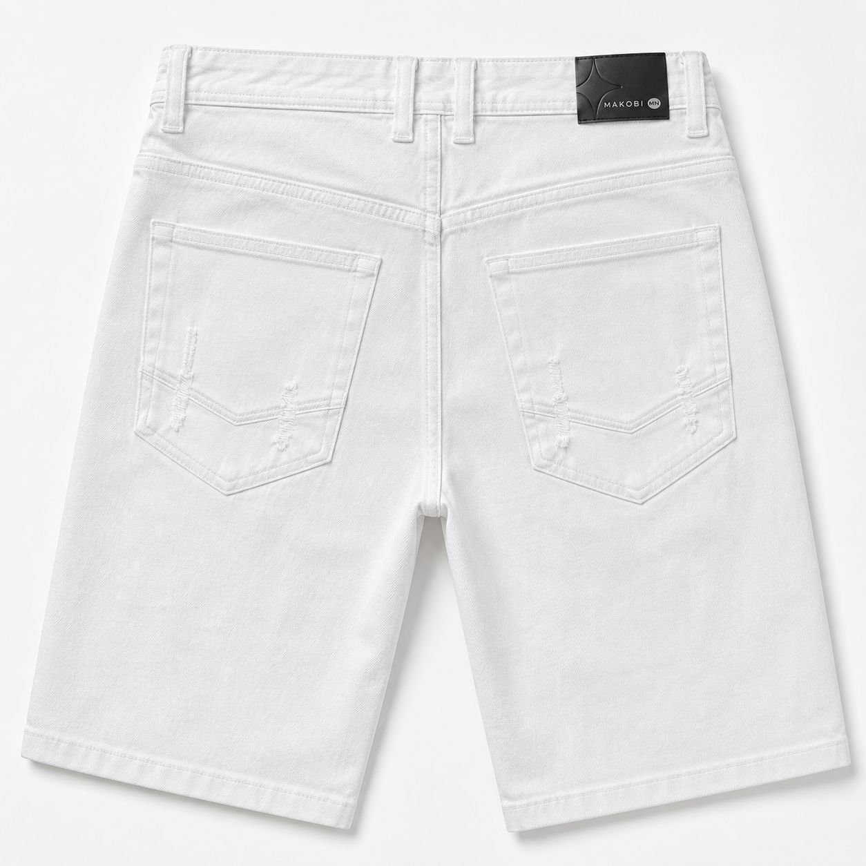 M613 Pastoni Denim Shorts - White