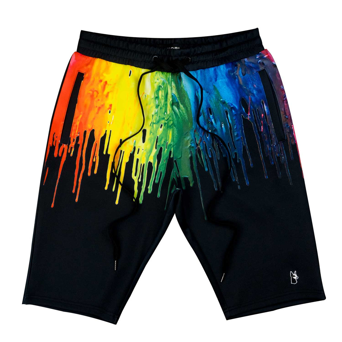 Makobi Originals Set Up Shorts in Black, front view