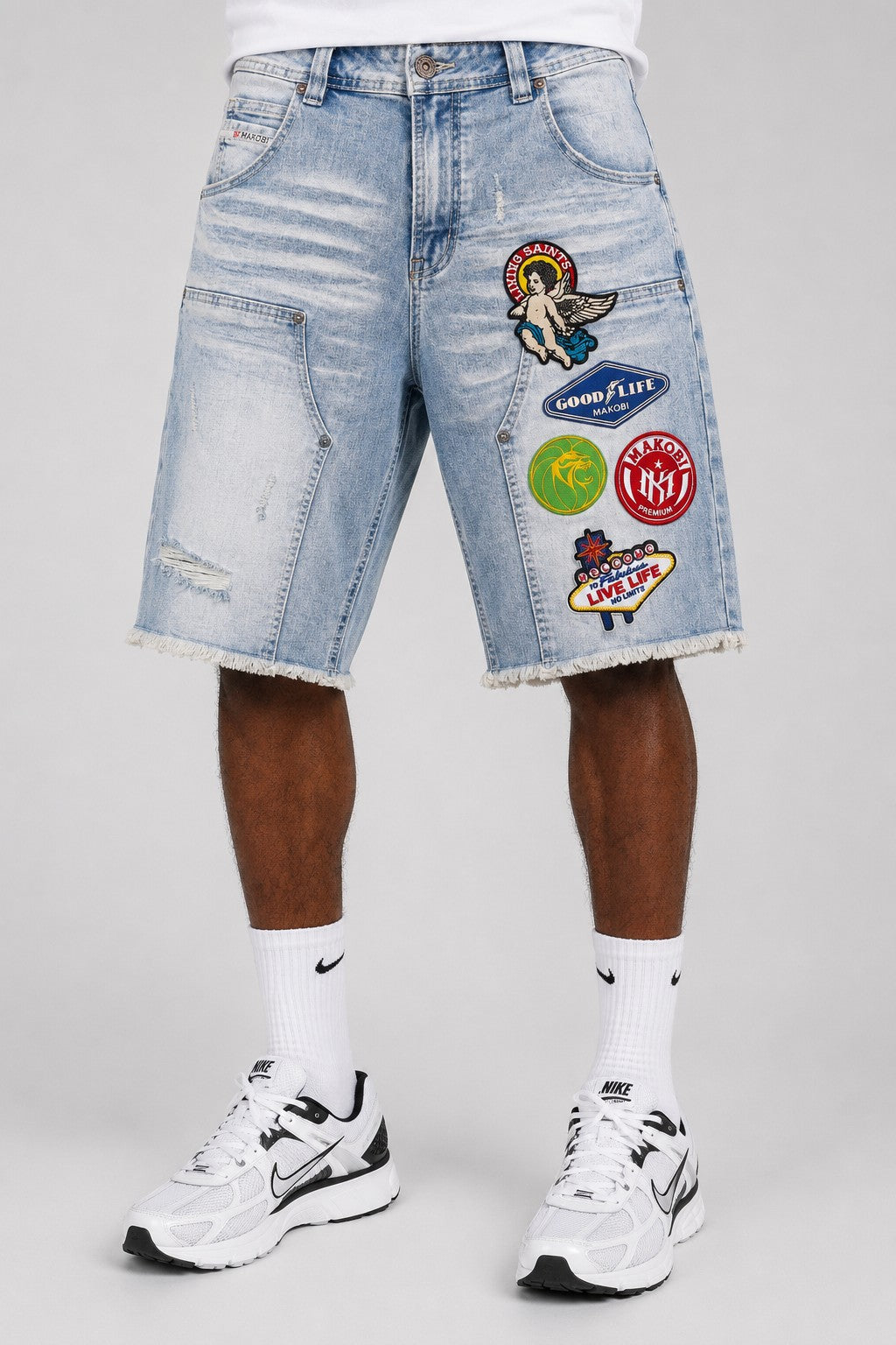 M941 Mondo Patch Denim Shorts - Light Wash (NOT SOLD SEPARATELY - Add M441 to your Cart)
