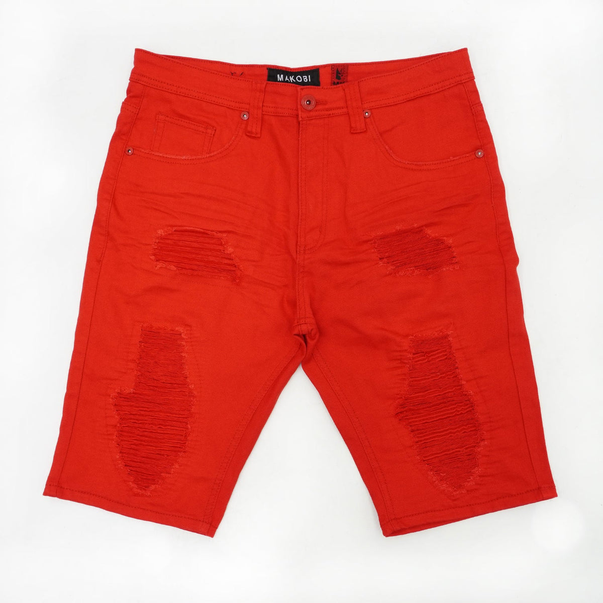 Makobi Jordanelle Twill Shorts in Red, front view