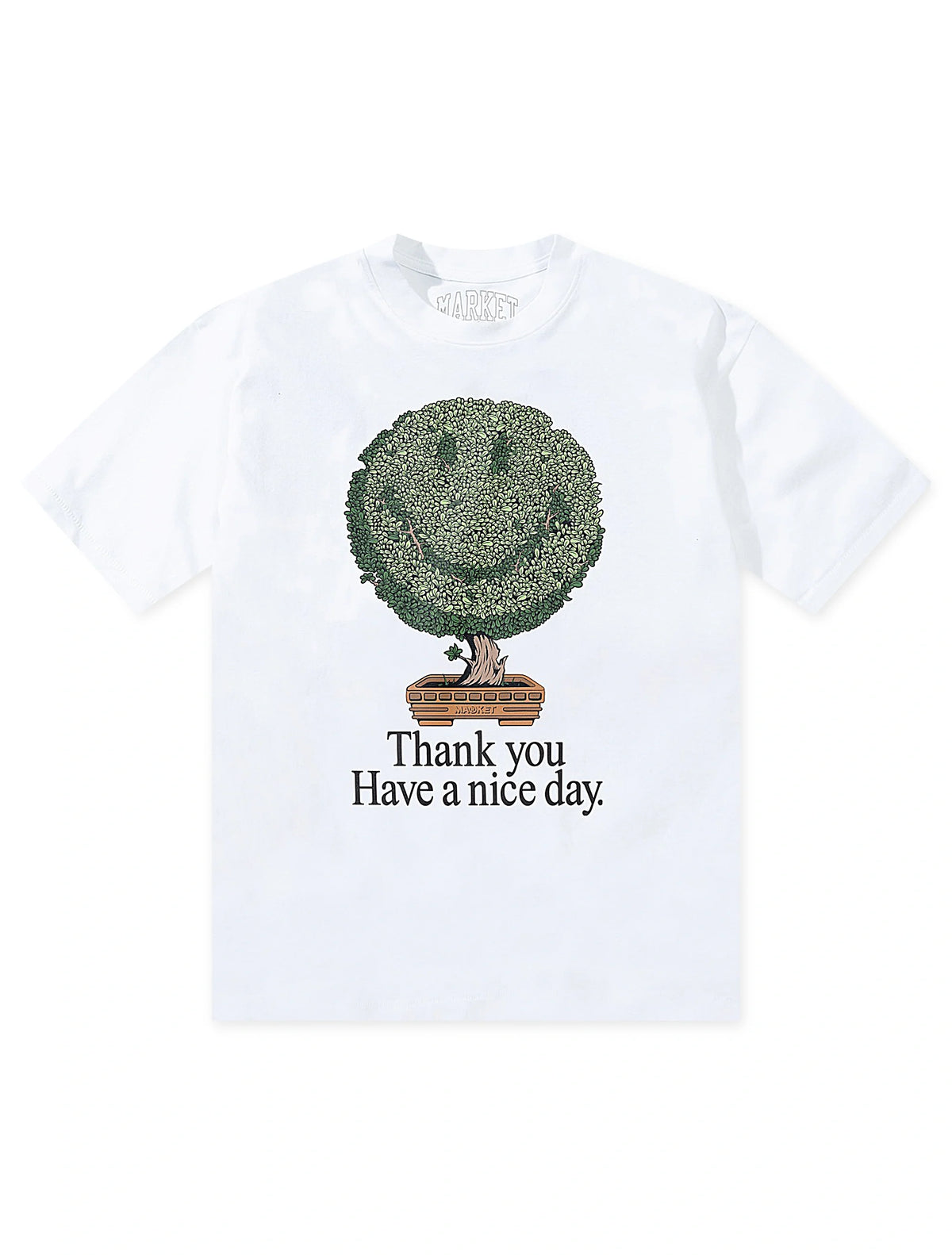 Market Studios Smiley Bonsai Tree Tee - White