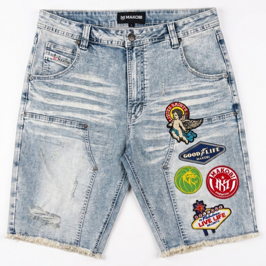 M941 Mondo Patch Denim Shorts - Light Wash (NOT SOLD SEPARATELY - Add M441 to your Cart)