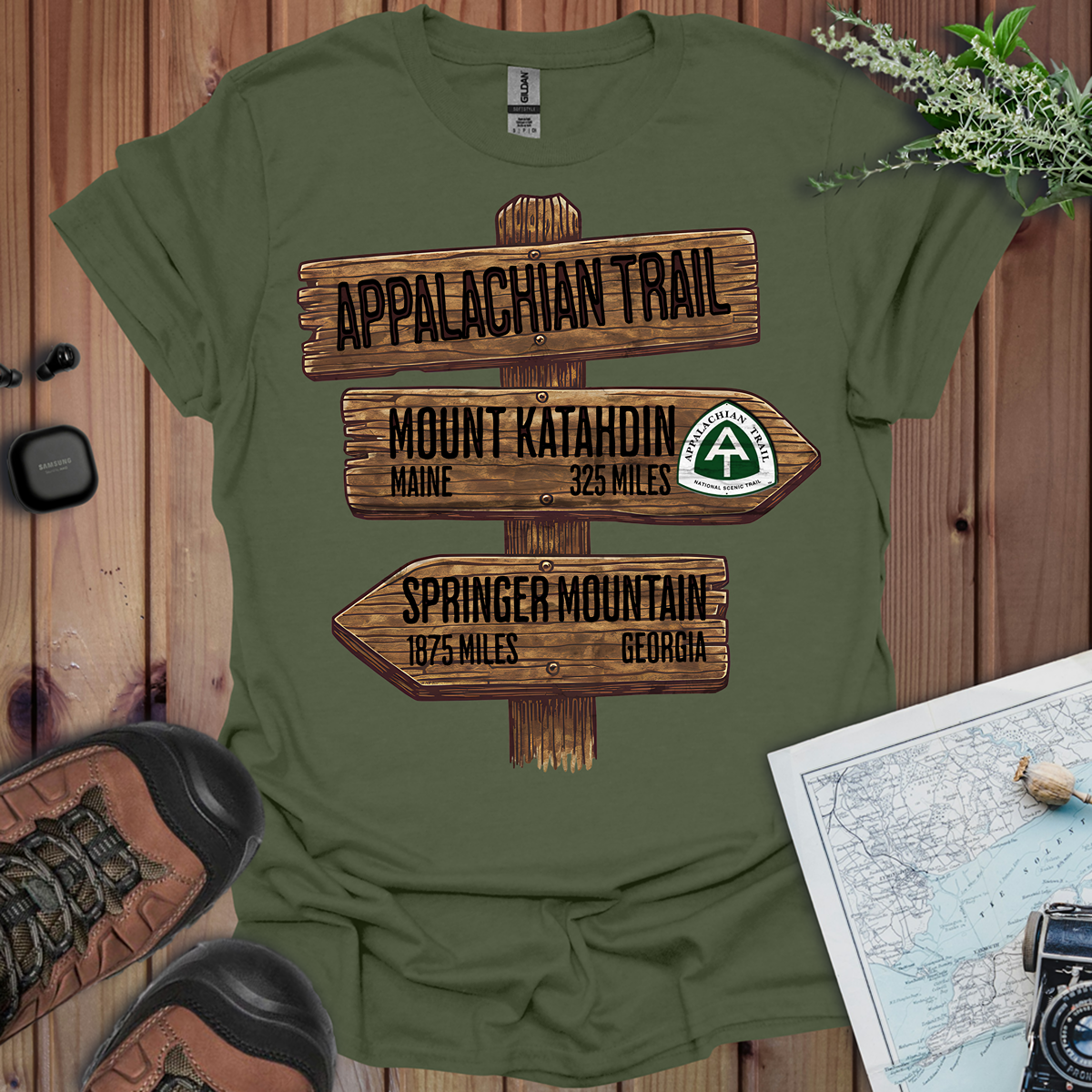 Appalachian Trail Unisex Fit Soft T-Shirt Katahdin Springer 2200 Miles