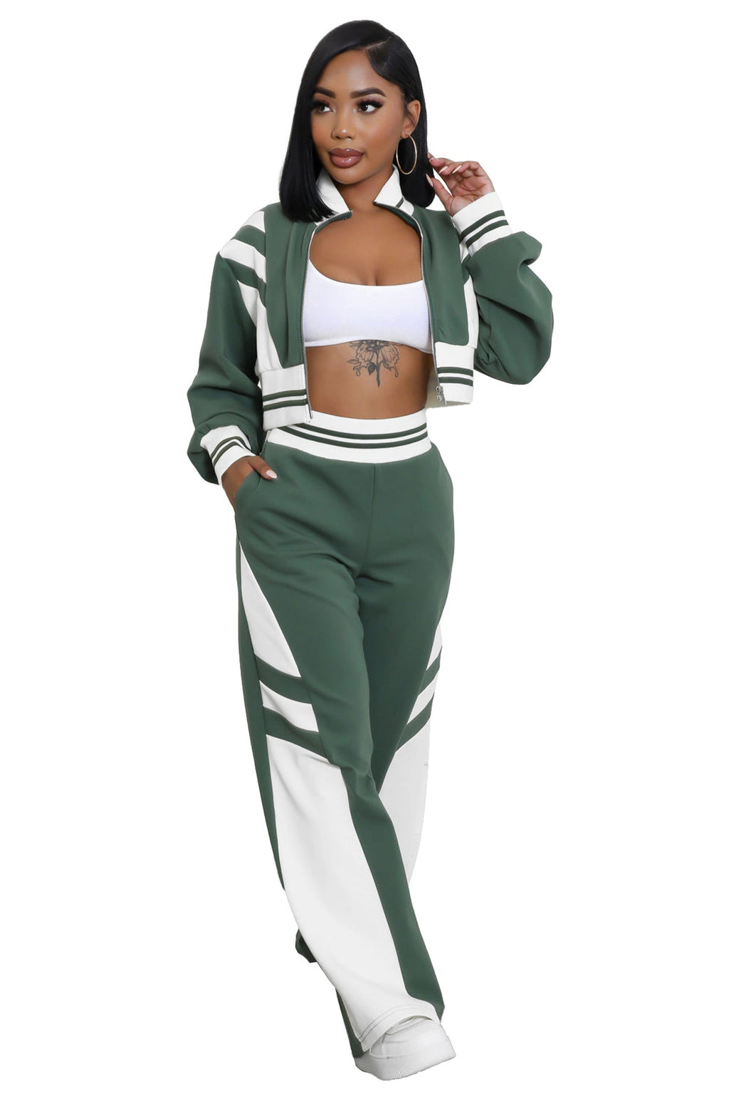 WOMEN FASHION CASUAL TWO PIECE PANT SET