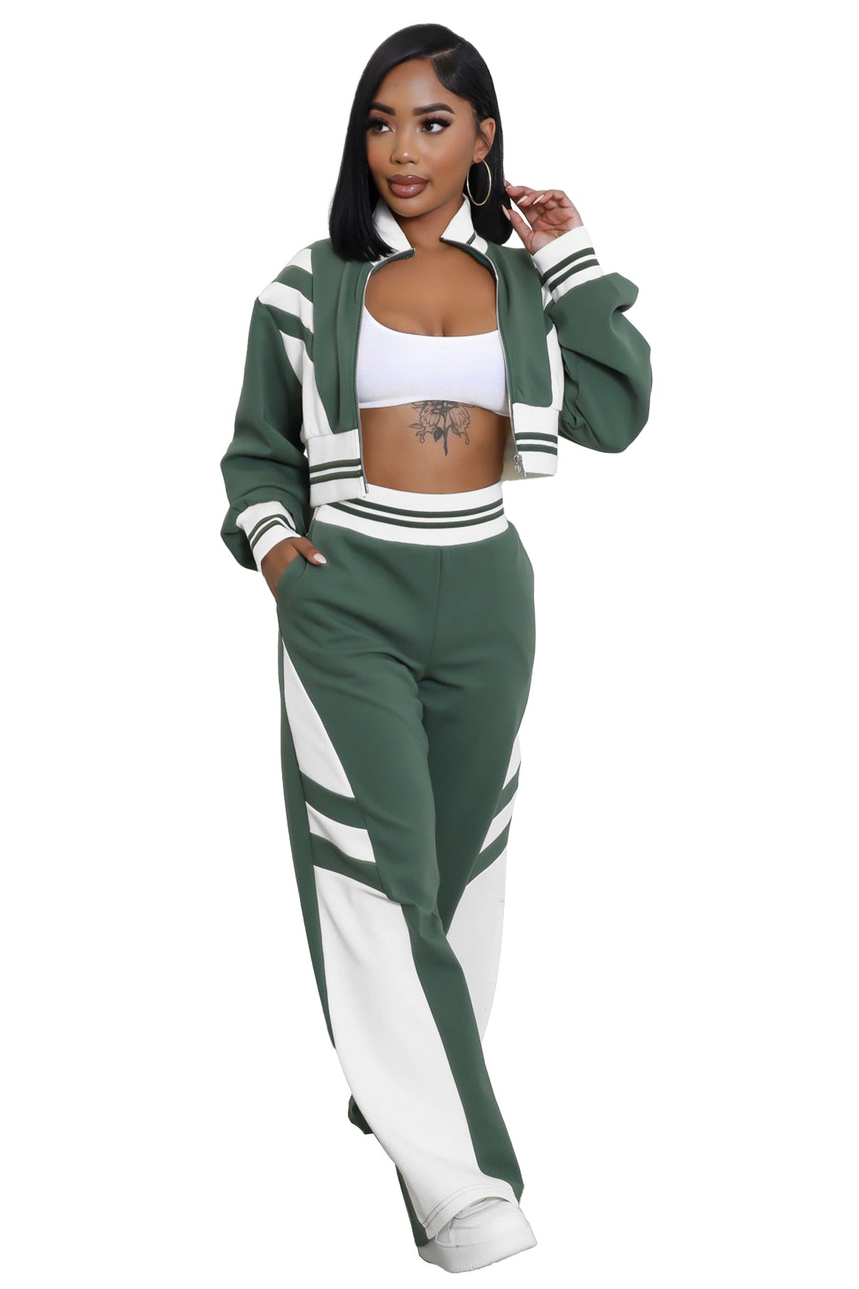 WOMEN FASHION CASUAL TWO PIECE PANT SET