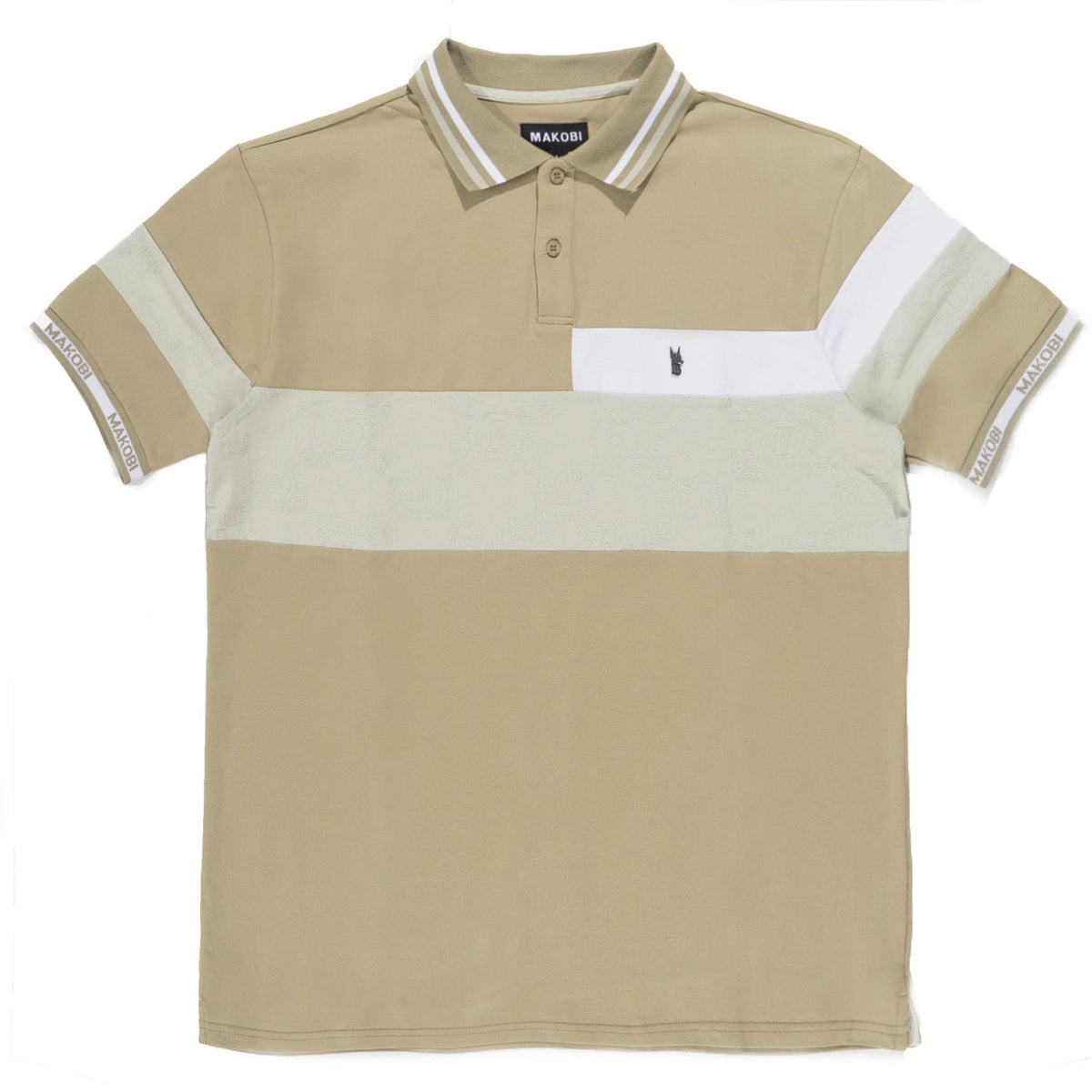 Makobi Caspar Polo Shirt in Olive, front view