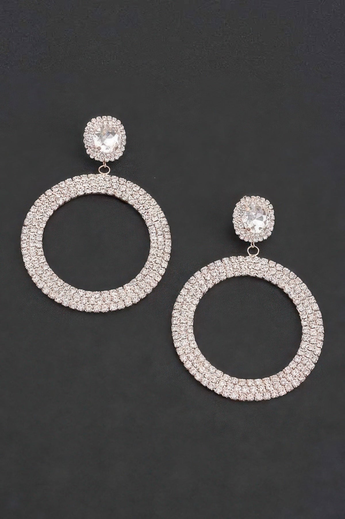 PLAZA Luxury Rhinestone Circular Drop Earrings: BYMANYC ® New York