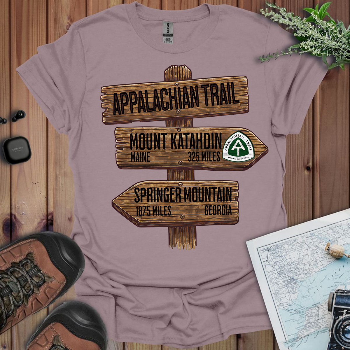 Appalachian Trail Unisex Fit Soft T-Shirt Katahdin Springer 2200 Miles