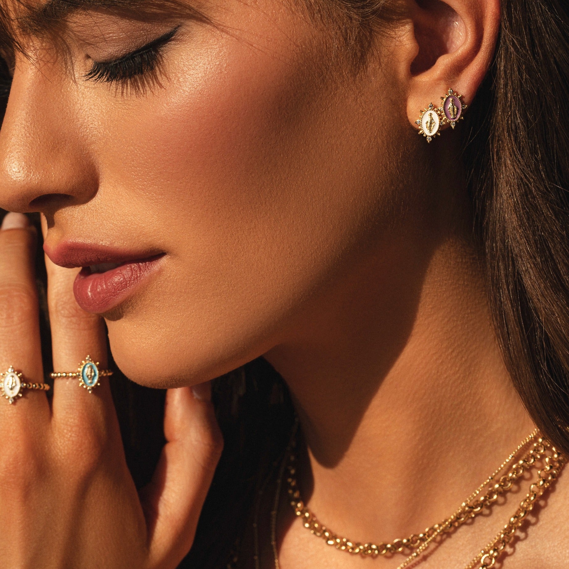 Lady Lourdes Stud in Aqua