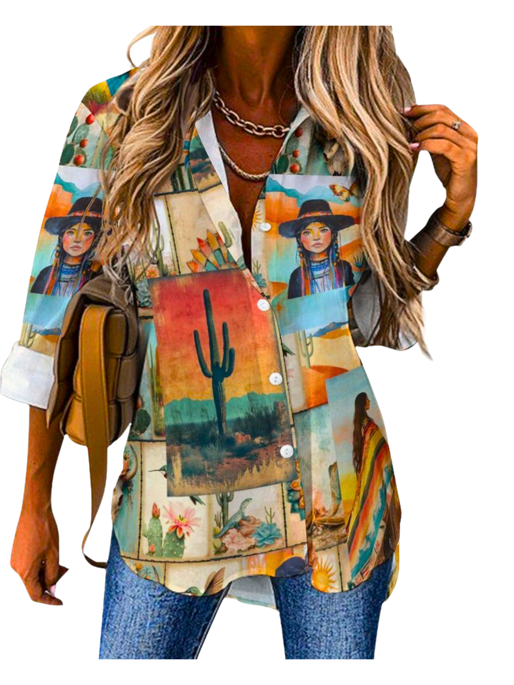 Baha Ranch Colores de Mexico Pictures of the Southwest Button up Blouse