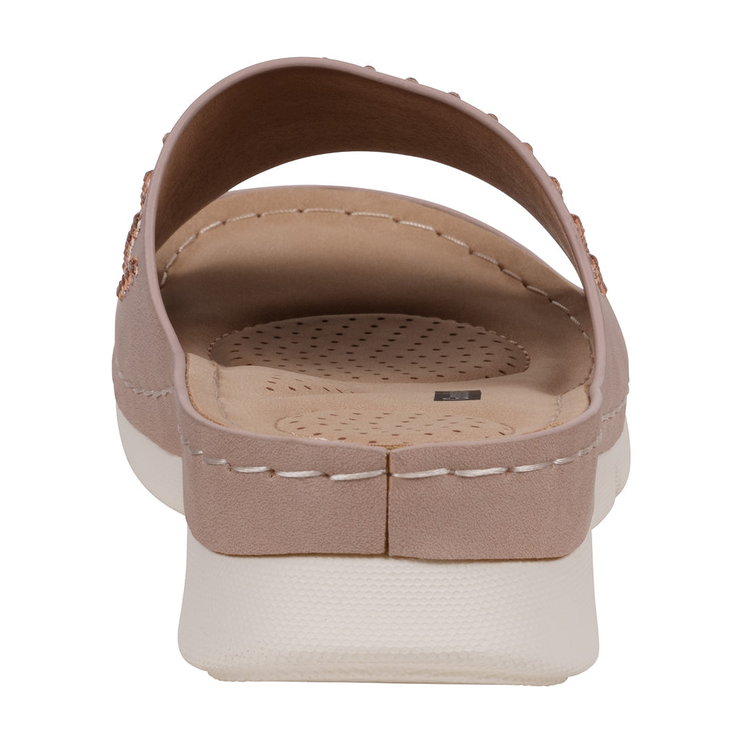 Women's Julie Blush Embellished Flat Comfort Sandals