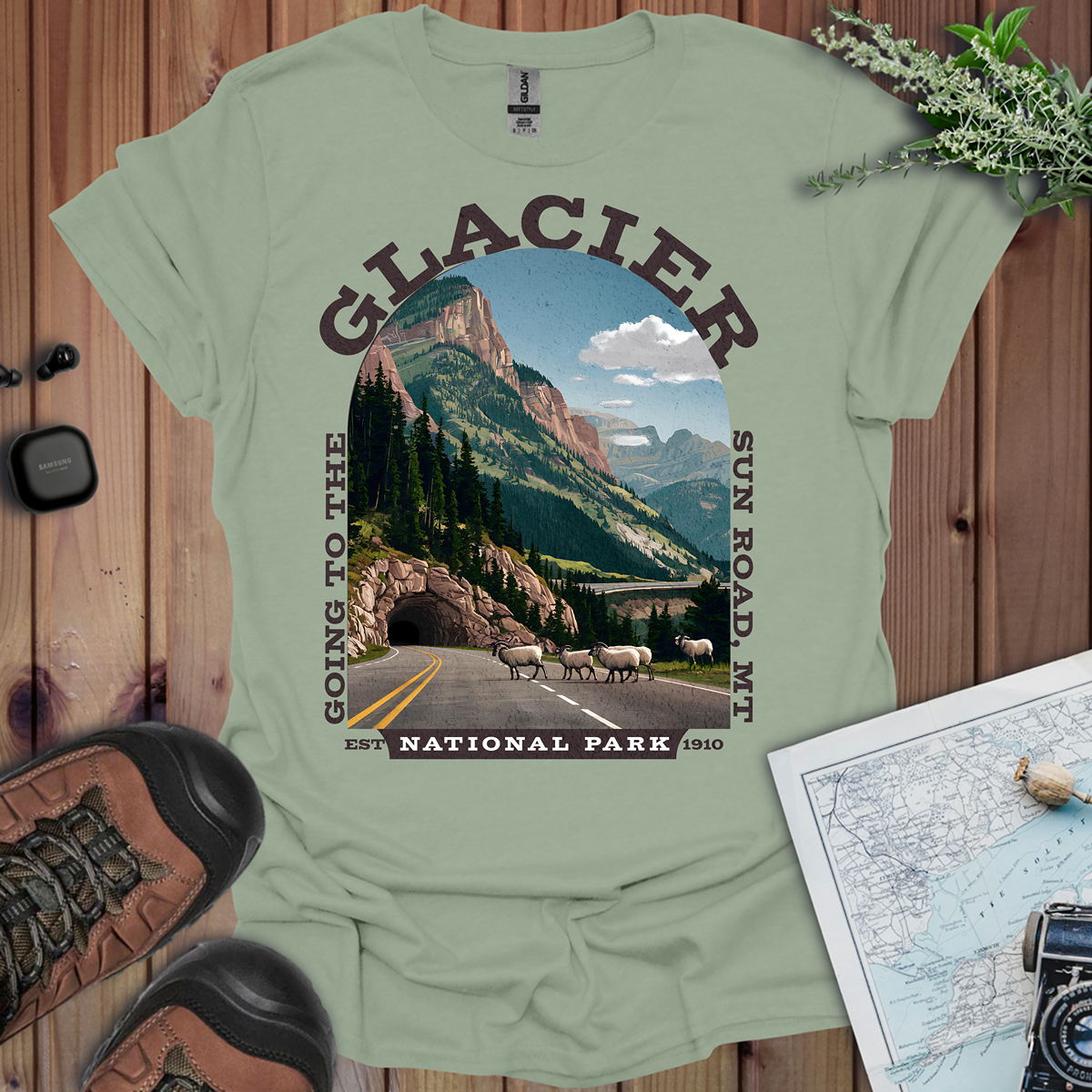 Glacier National Park Unisex Fit T-Shirt Going To The Sun Road Montana