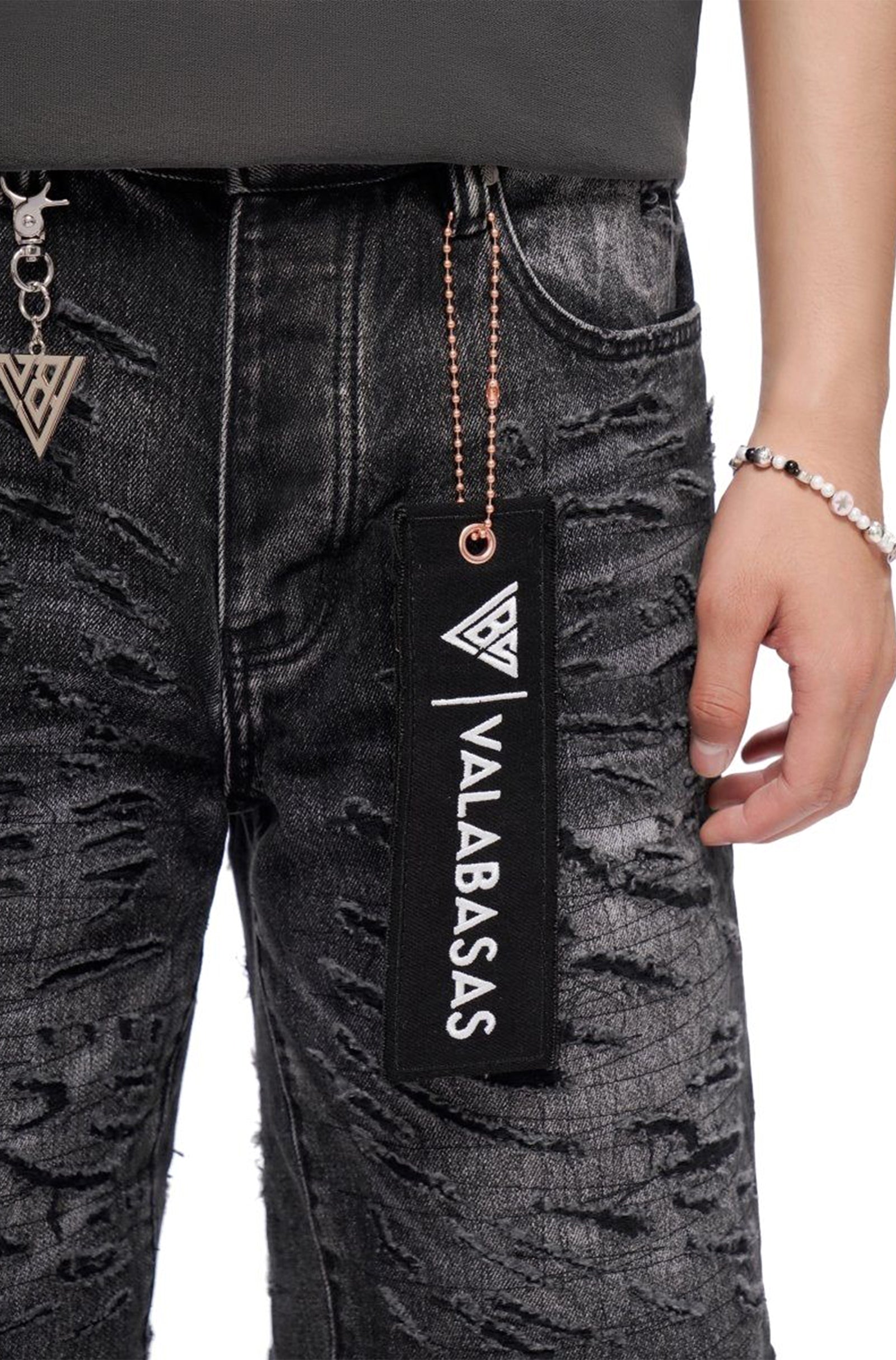 Valabasas Scrape Shorts - Grey Wash