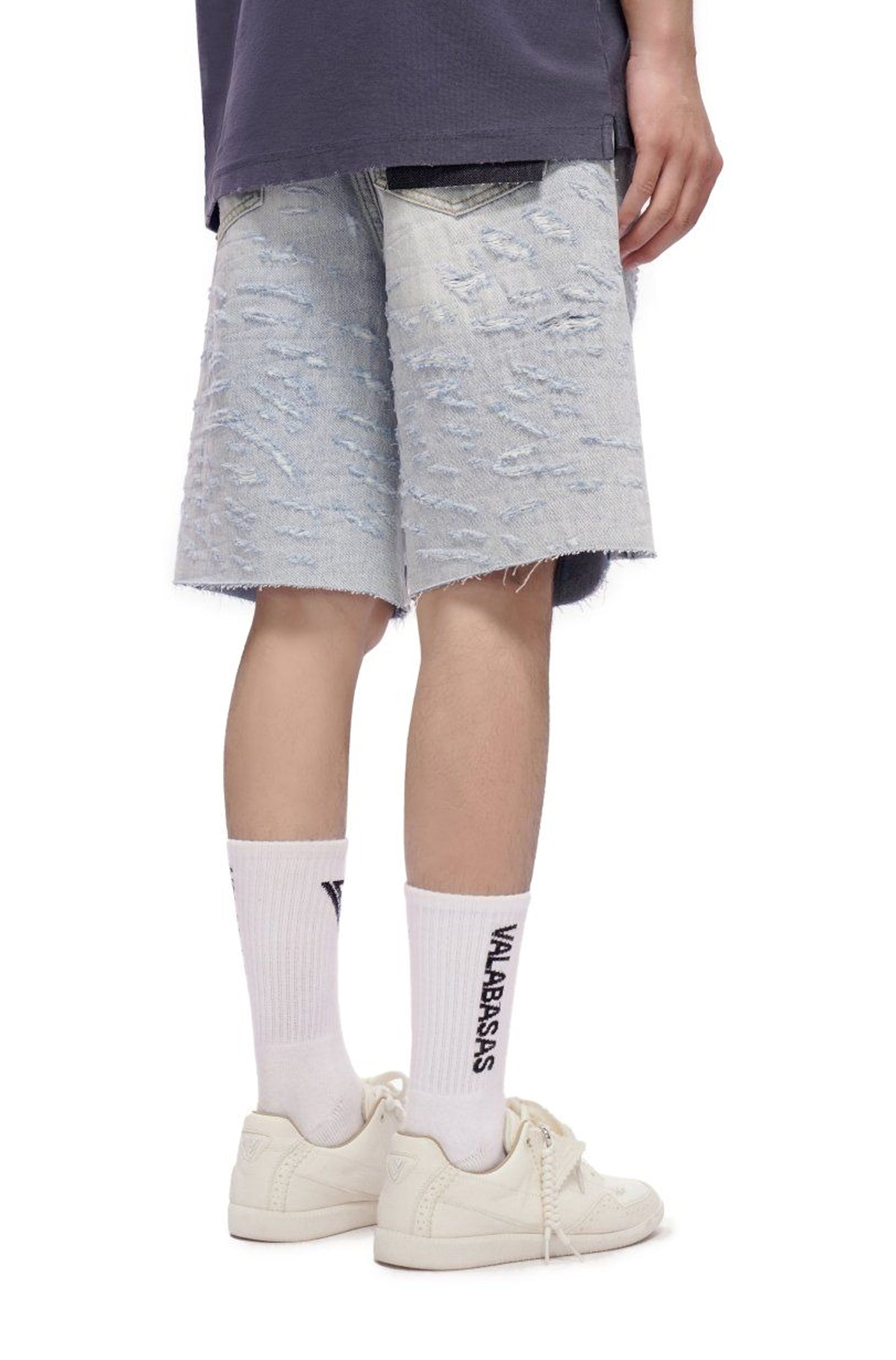 Valabasas Scrape Shorts - Light Blue Wash