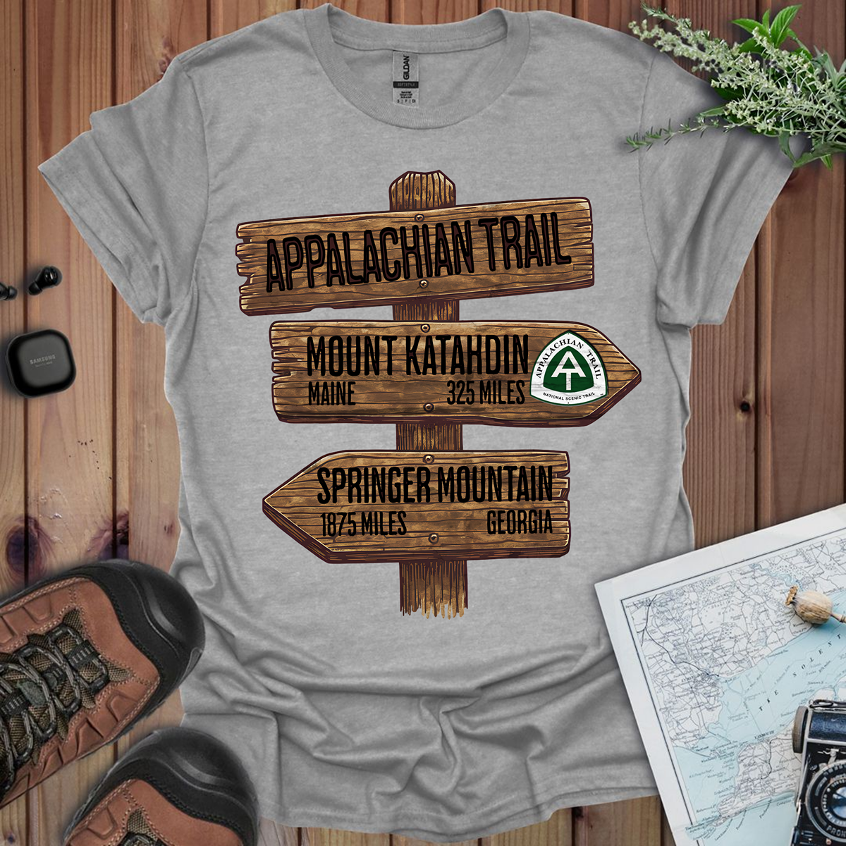 Appalachian Trail Unisex Fit Soft T-Shirt Katahdin Springer 2200 Miles