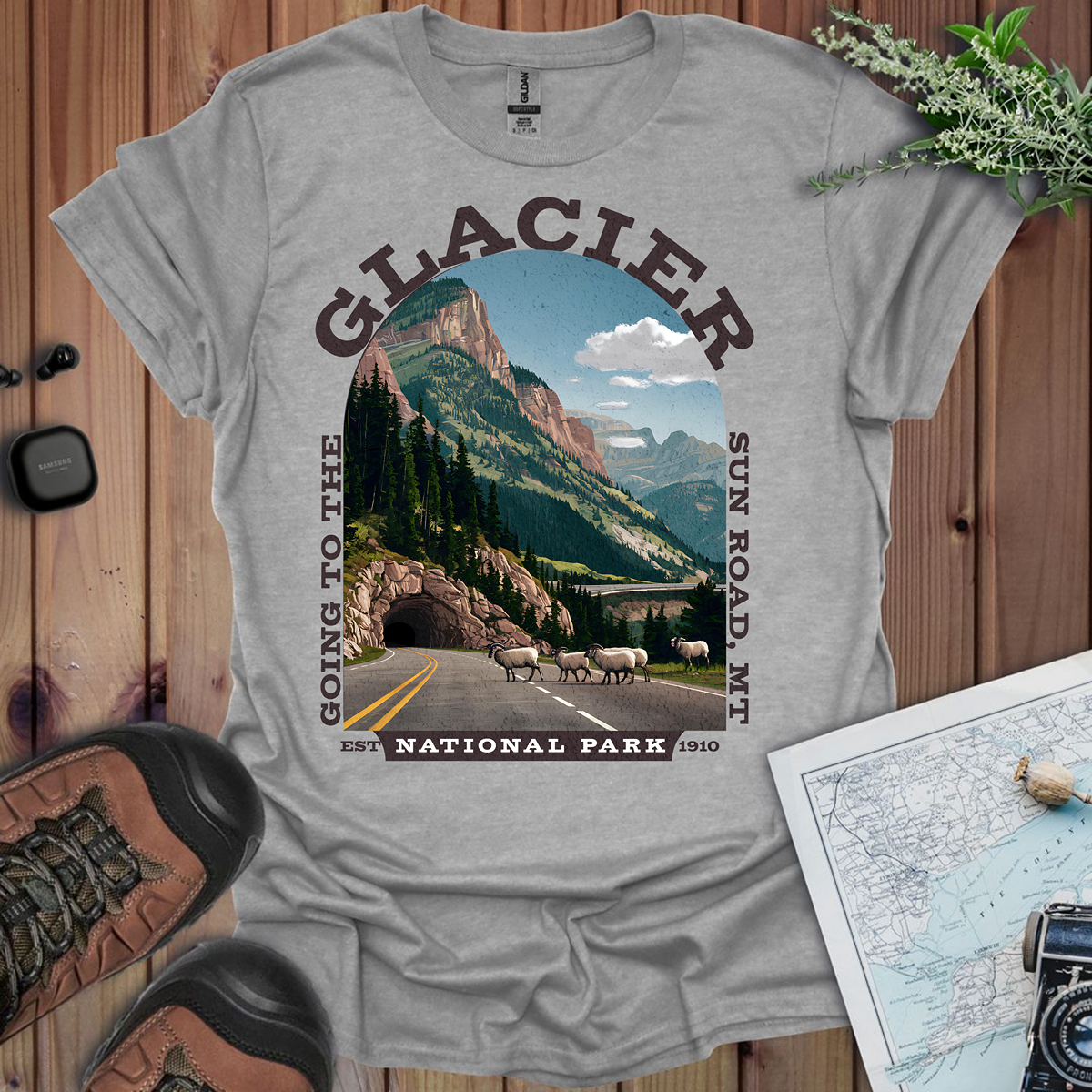 Glacier National Park Unisex Fit T-Shirt Going To The Sun Road Montana