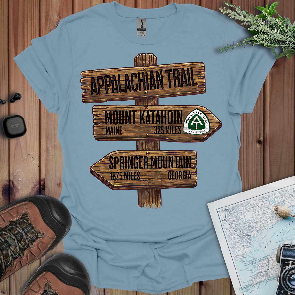 Appalachian Trail Unisex Fit Soft T-Shirt Katahdin Springer 2200 Miles