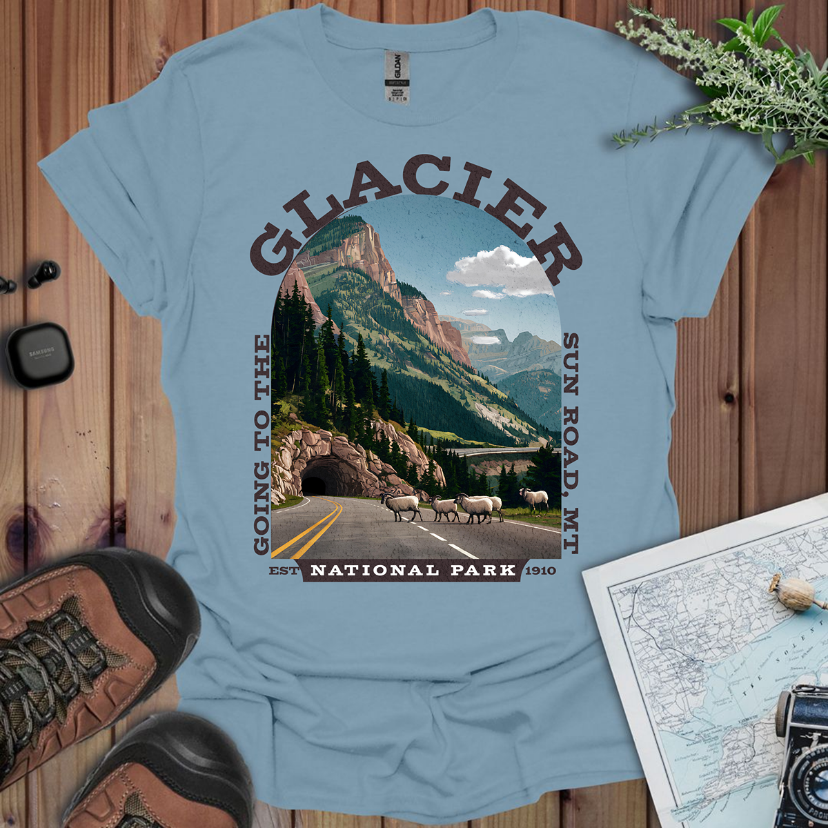 Glacier National Park Unisex Fit T-Shirt Going To The Sun Road Montana