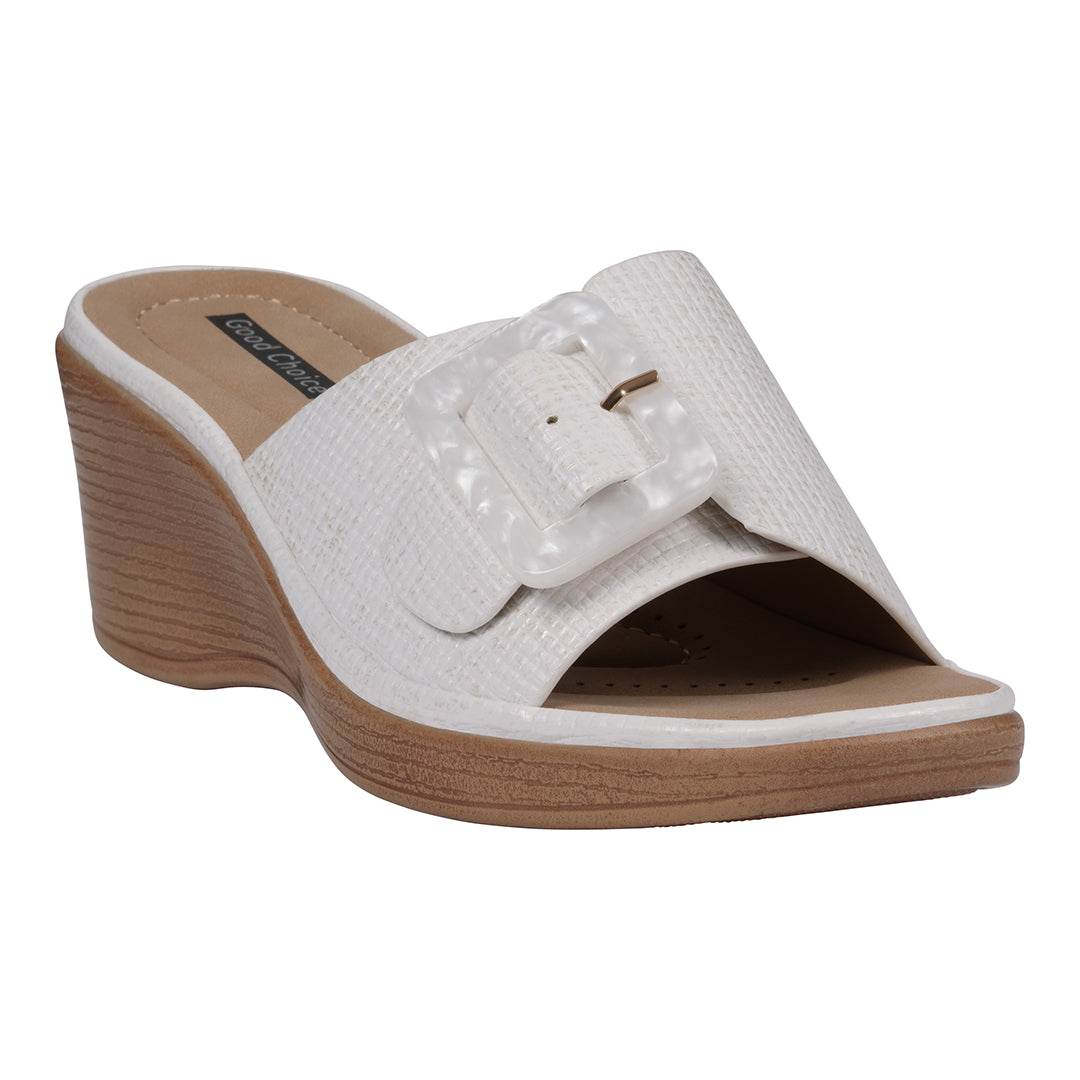 Women's Teri White Wedge Sandals