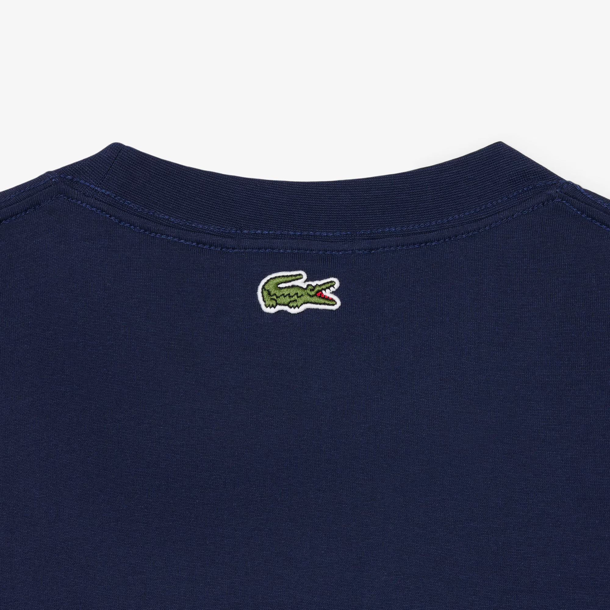 Lacoste Embroidered Cotton Tee - Navy
