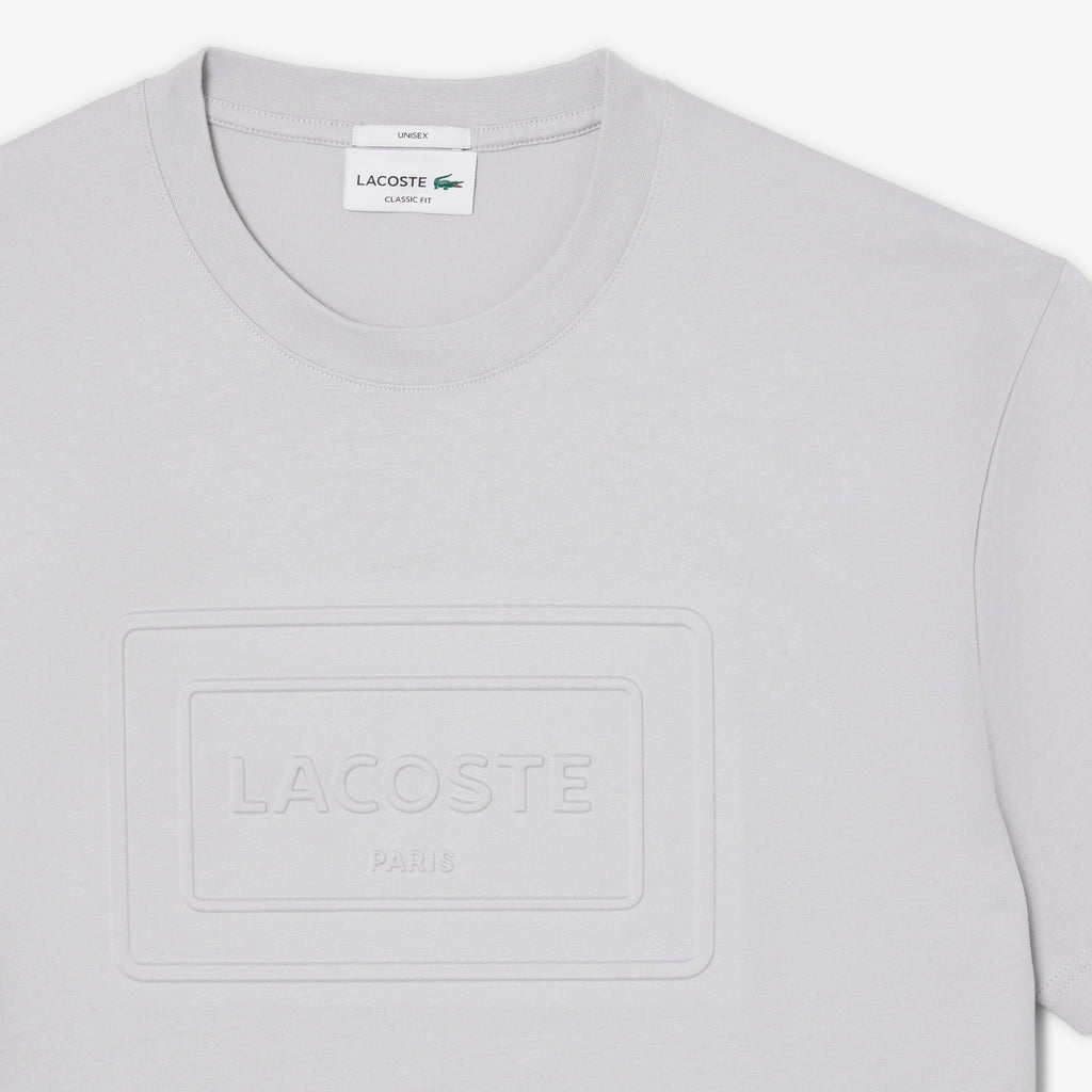 Lacoste Embroidered Cotton Tee - Light Grey