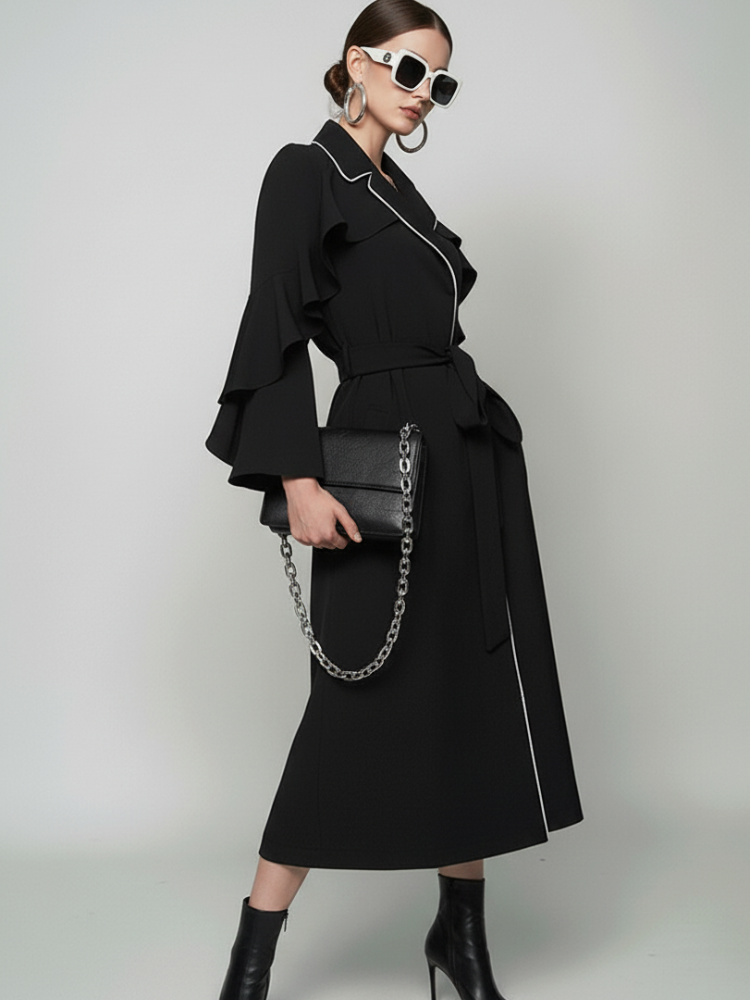 TRIBECA Ruffle Long Coat BYMANYC ® New York
